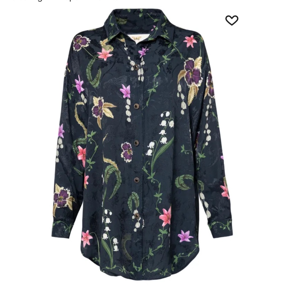 NWT Agua by Aqua Bendita Cecilia Tesoro floral-print shirt